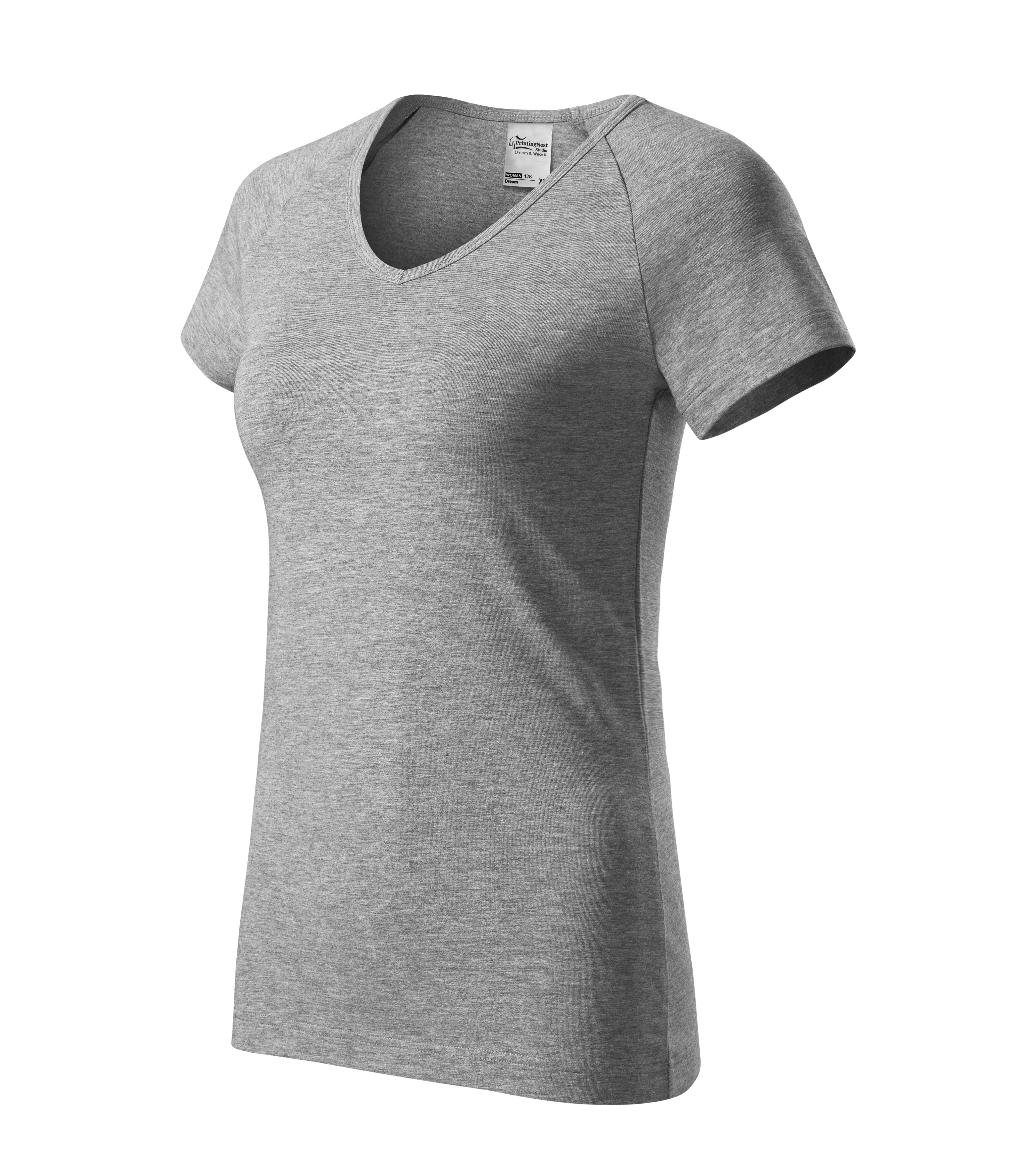 Solar Bloom - T-Shirt women‘s 95% Baumwolle 5% Elasthan - 128, dunkel Grau meliert, Größe XS