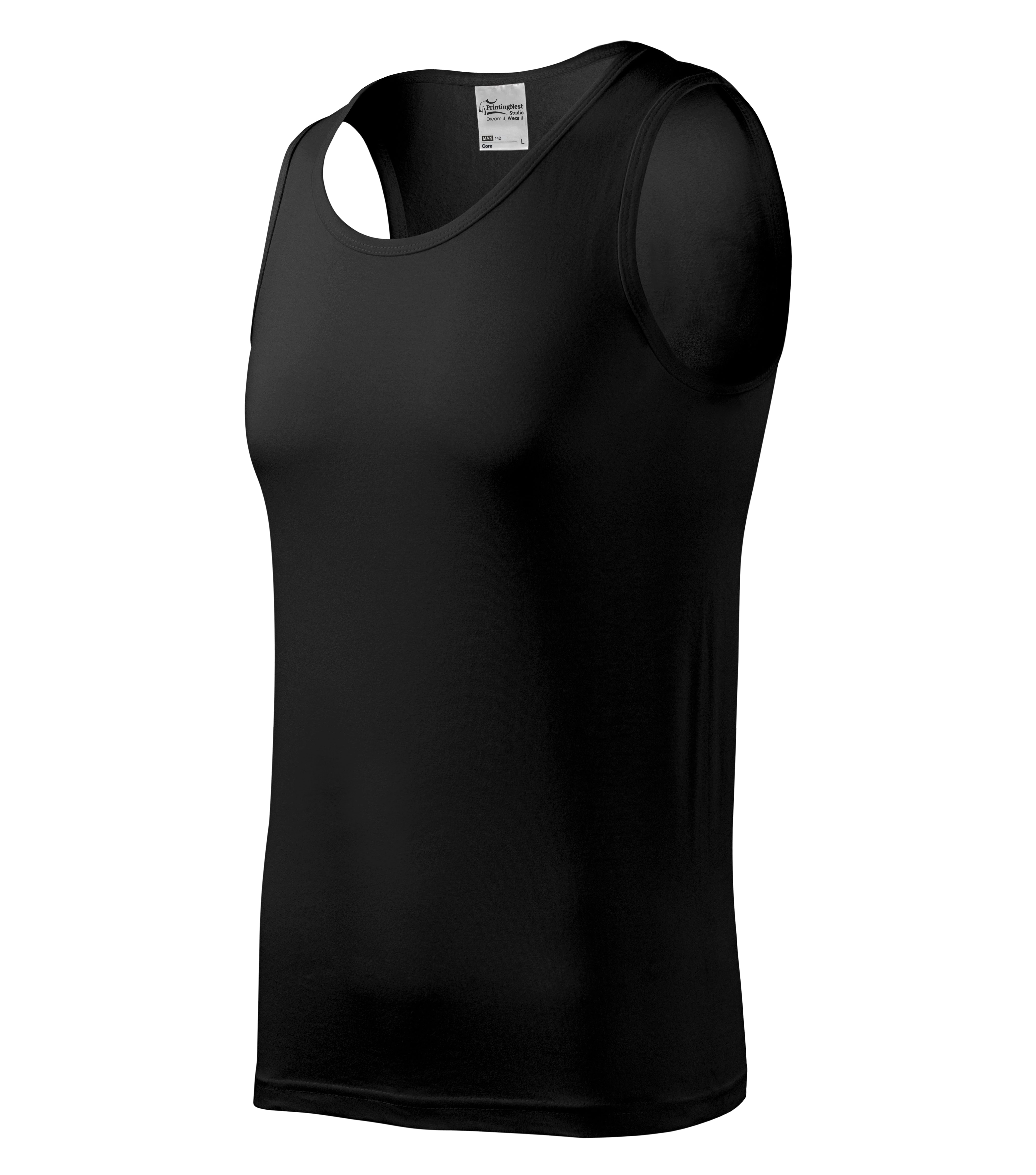 Iron Crest - Top Herren 100% Baumwolle - 142, Schwarz, Größe S