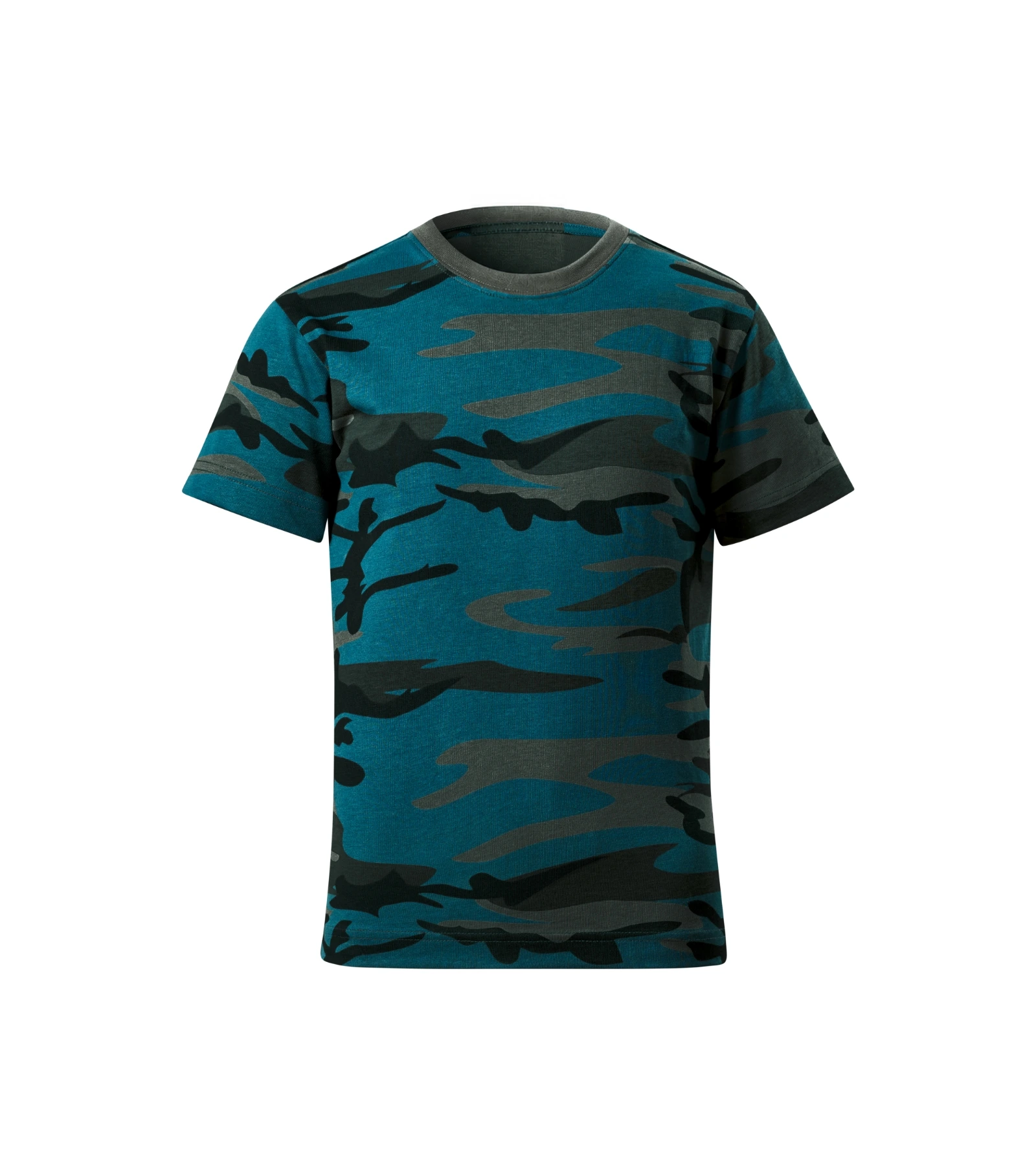 Alder Path - T-Shirt Kinder 100% Baumwolle - 149, Camouflage Petrol, Größe 158 cm/12 years