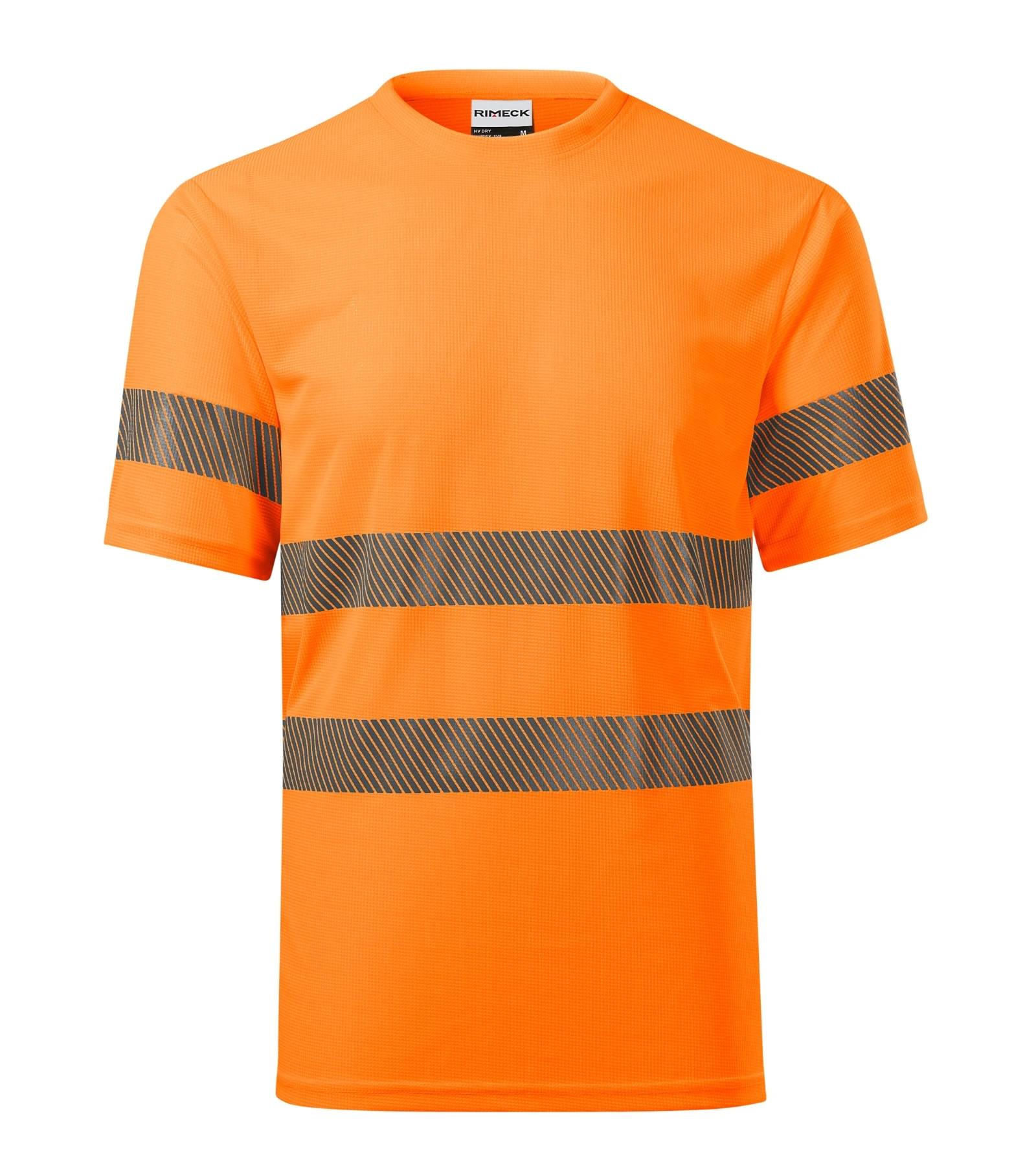 Grove Field - T-Shirt Unisex 100% Polyester segmentierte retroreflektierende Bänder - 1V8, fluoreszierend Orange, Größe S
