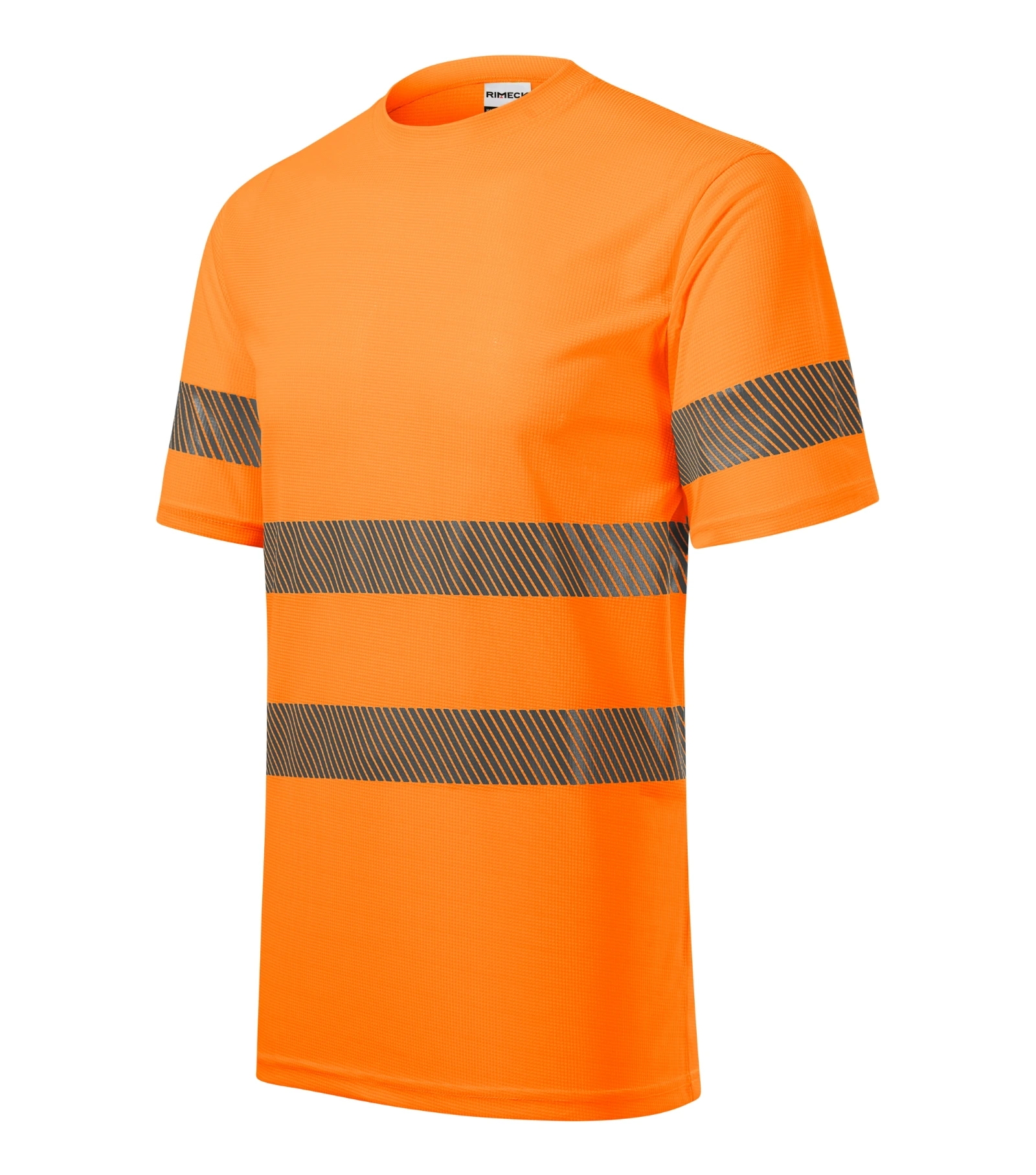 Grove Field - T-Shirt Unisex 100% Polyester segmentierte retroreflektierende Bänder - 1V8, fluoreszierend Orange, Größe S