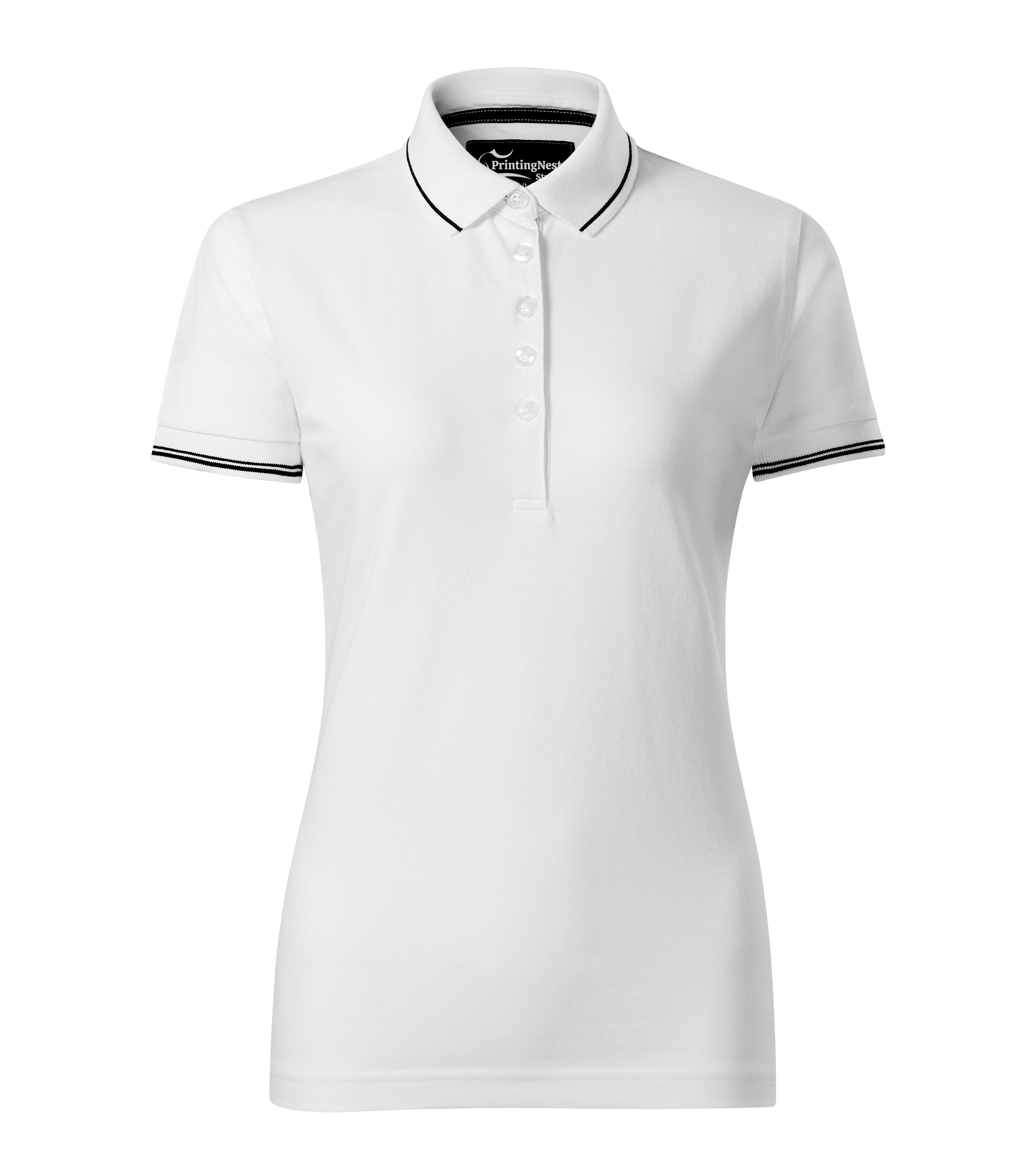 Aventrine - Polos shirt Damen 95% Baumwolle 5% Elasthan - 253, weiß, Größe S