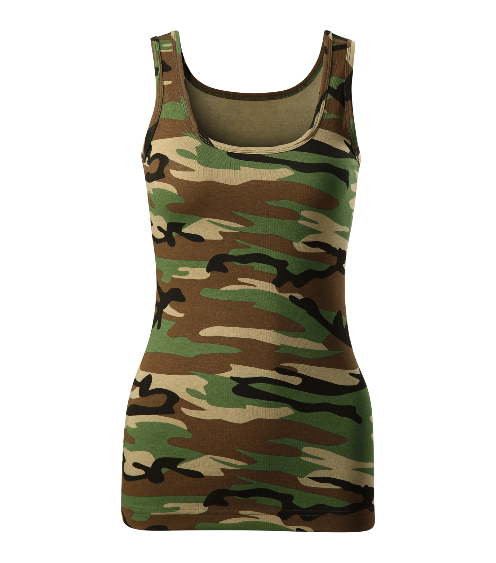 Dawn Pulse - Top Damen 95% Baumwolle, 5% Elasthan - C36, Camouflage Braun, Größe XS
