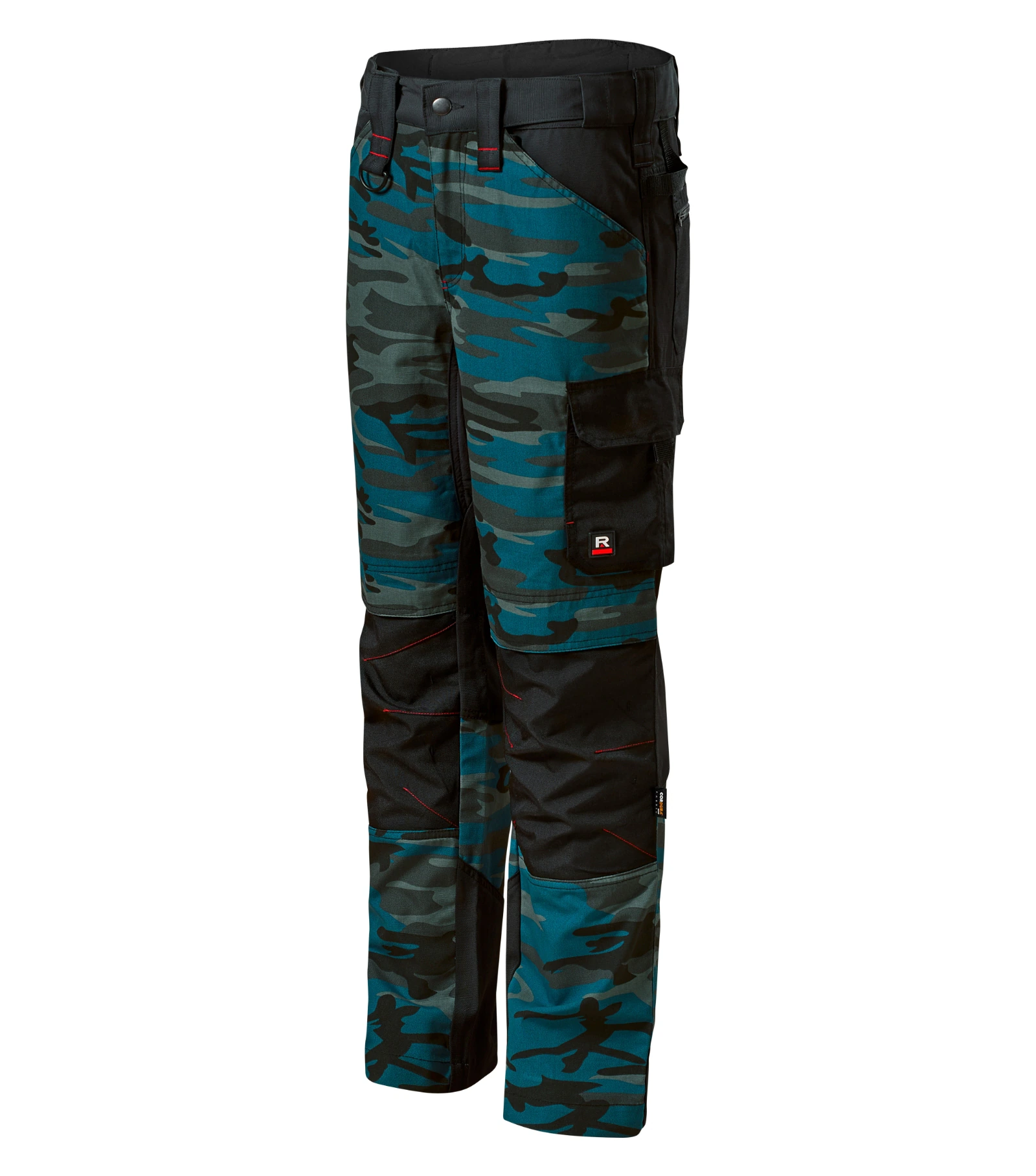 Amber Peak - Arbeitshose Herren 65% Polyester, 35% Baumwolle - W09, Camouflage Petrol, Größe 60