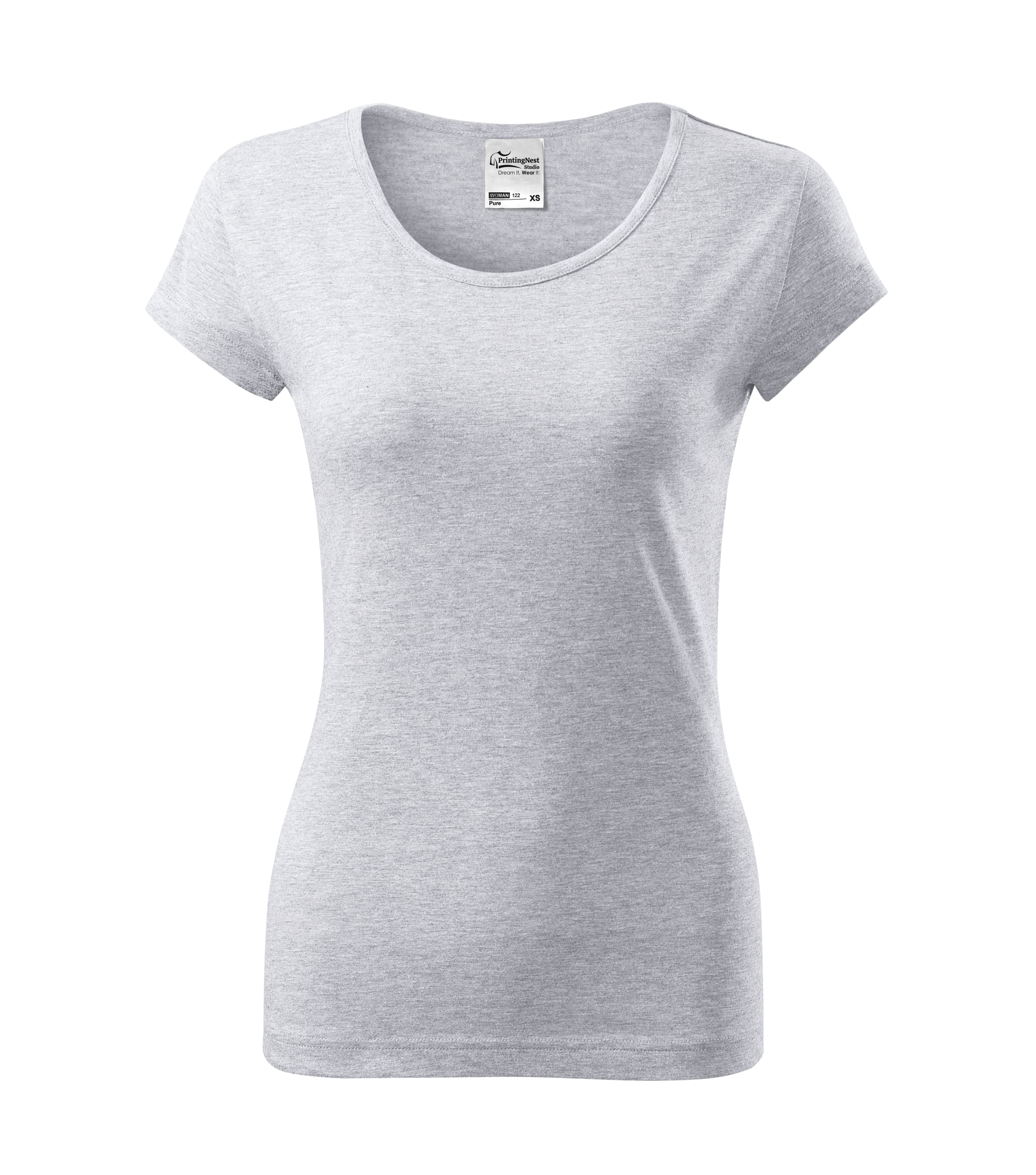 Pure Haven - T-Shirt Damen 100% Baumwolle - 122 in Aschgrau meliert