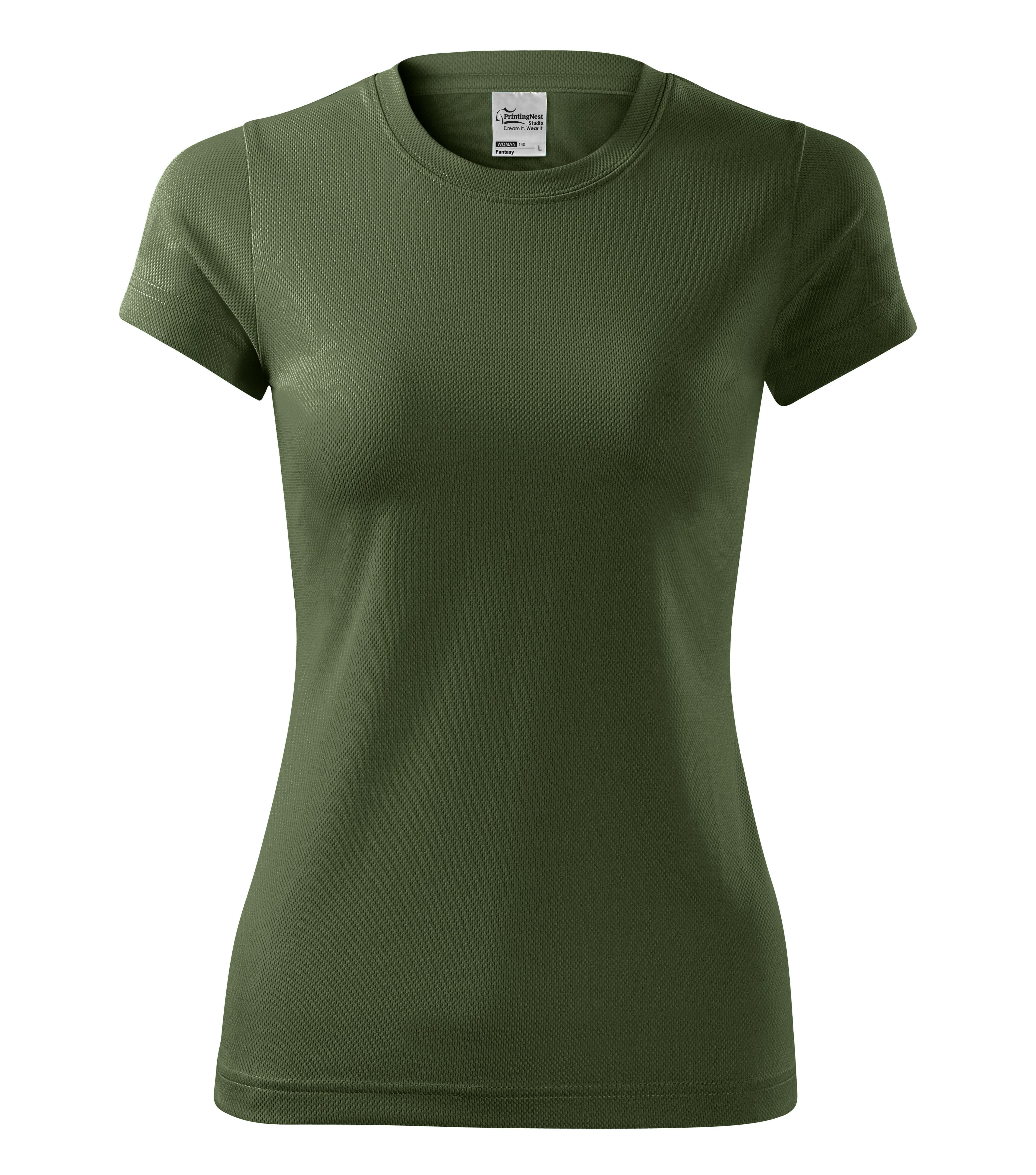 Vital Ease -T-Shirt Damen 100% Polyester - 140 in Militärgrün