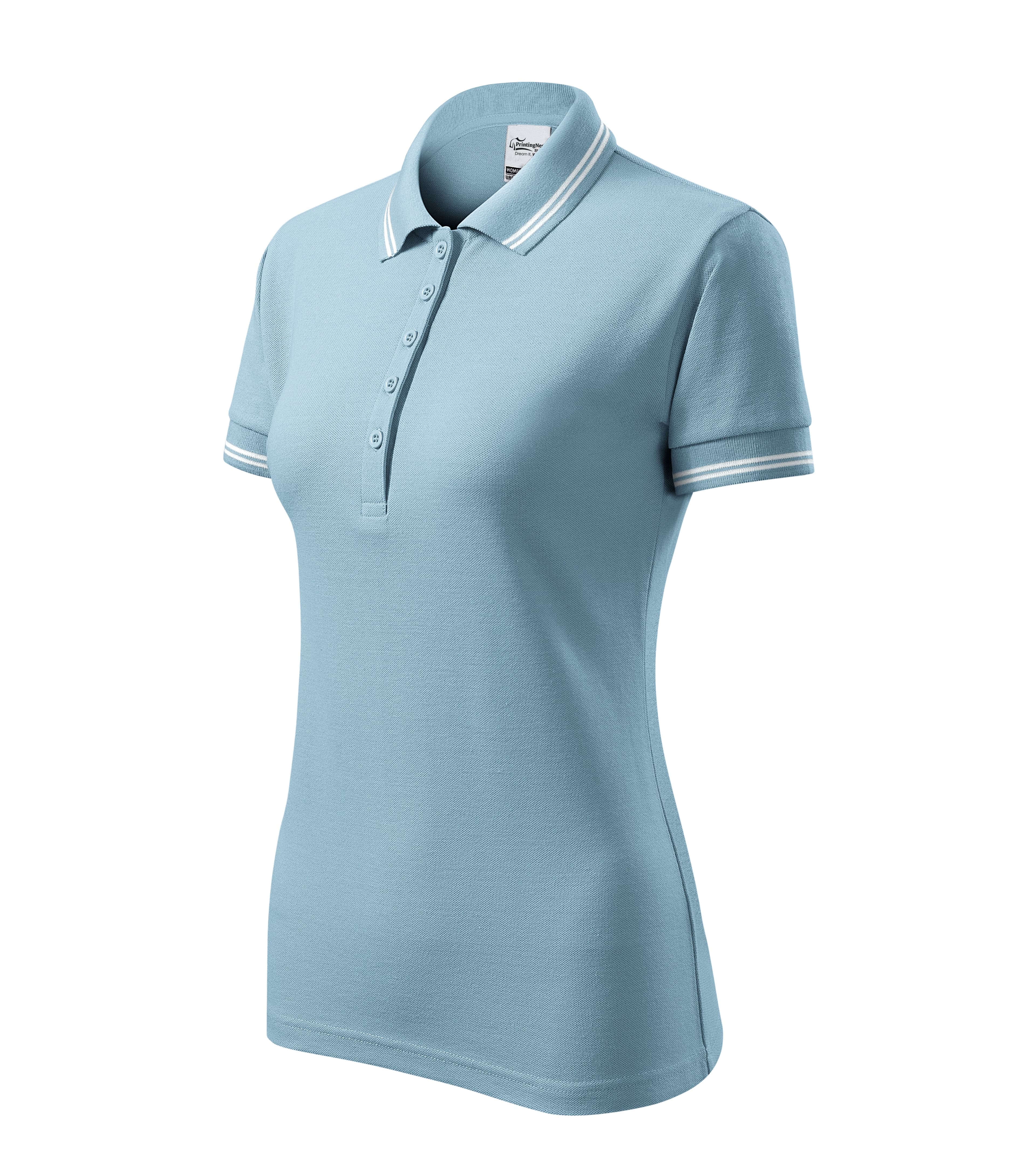 Rose Quartz -Poloshirt Damen 65% Baumwolle 35% Polyester - 220 in Himmelblau