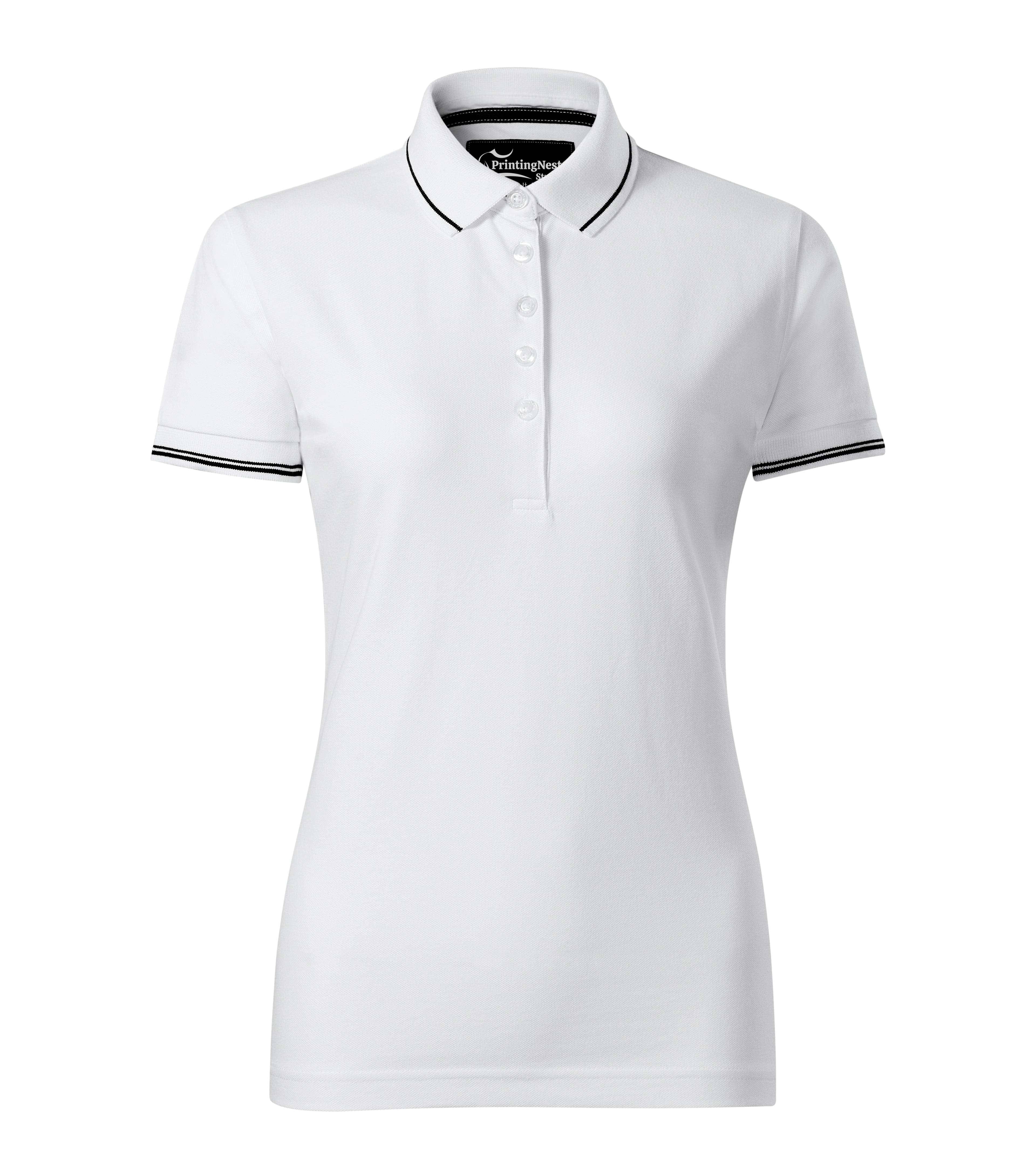 Aventrine - Polos shirt Damen 95% Baumwolle 5% Elasthan - 253 in weiß