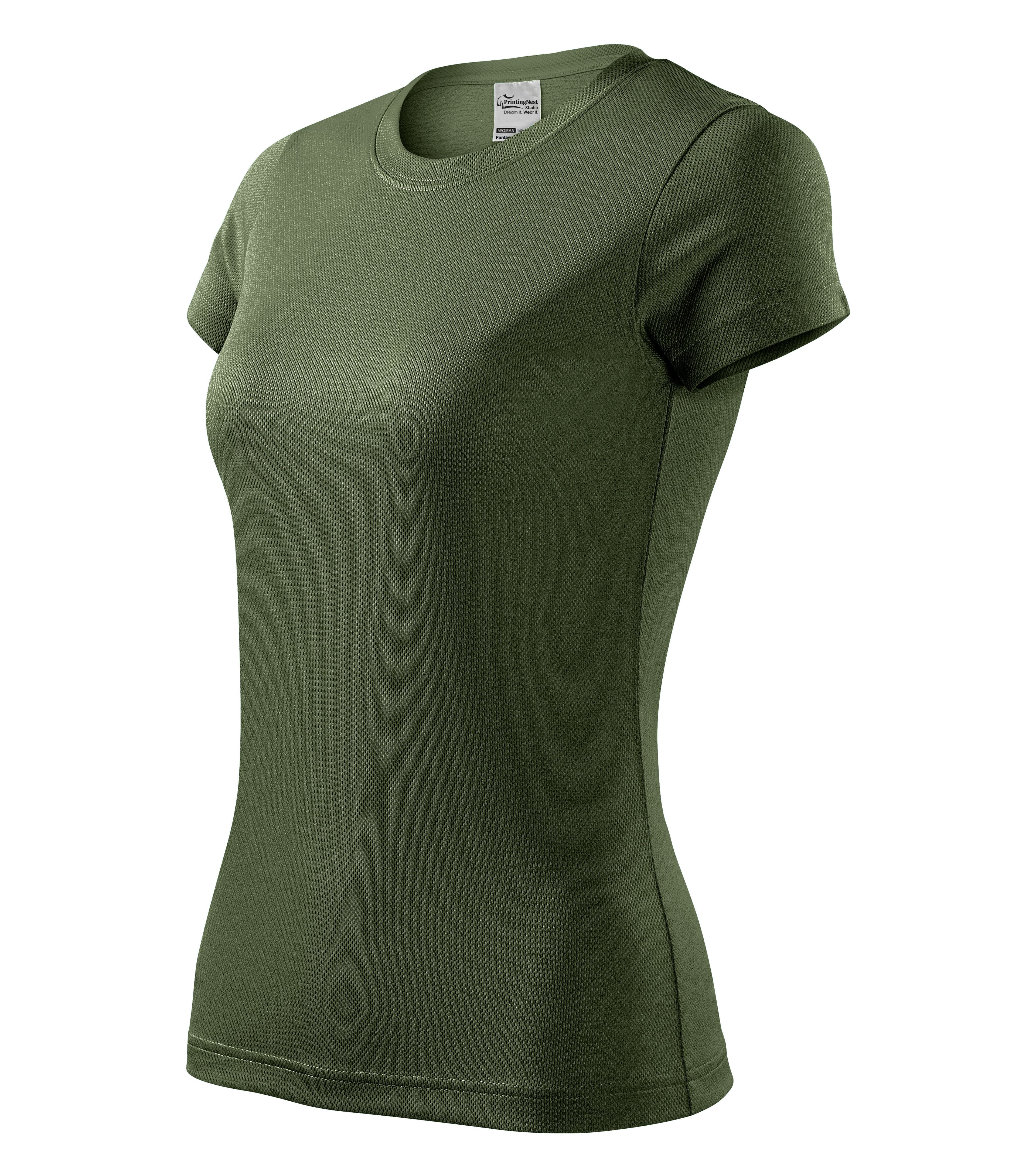 Vital Ease -T-Shirt Damen 100% Polyester - 140 in Militärgrün