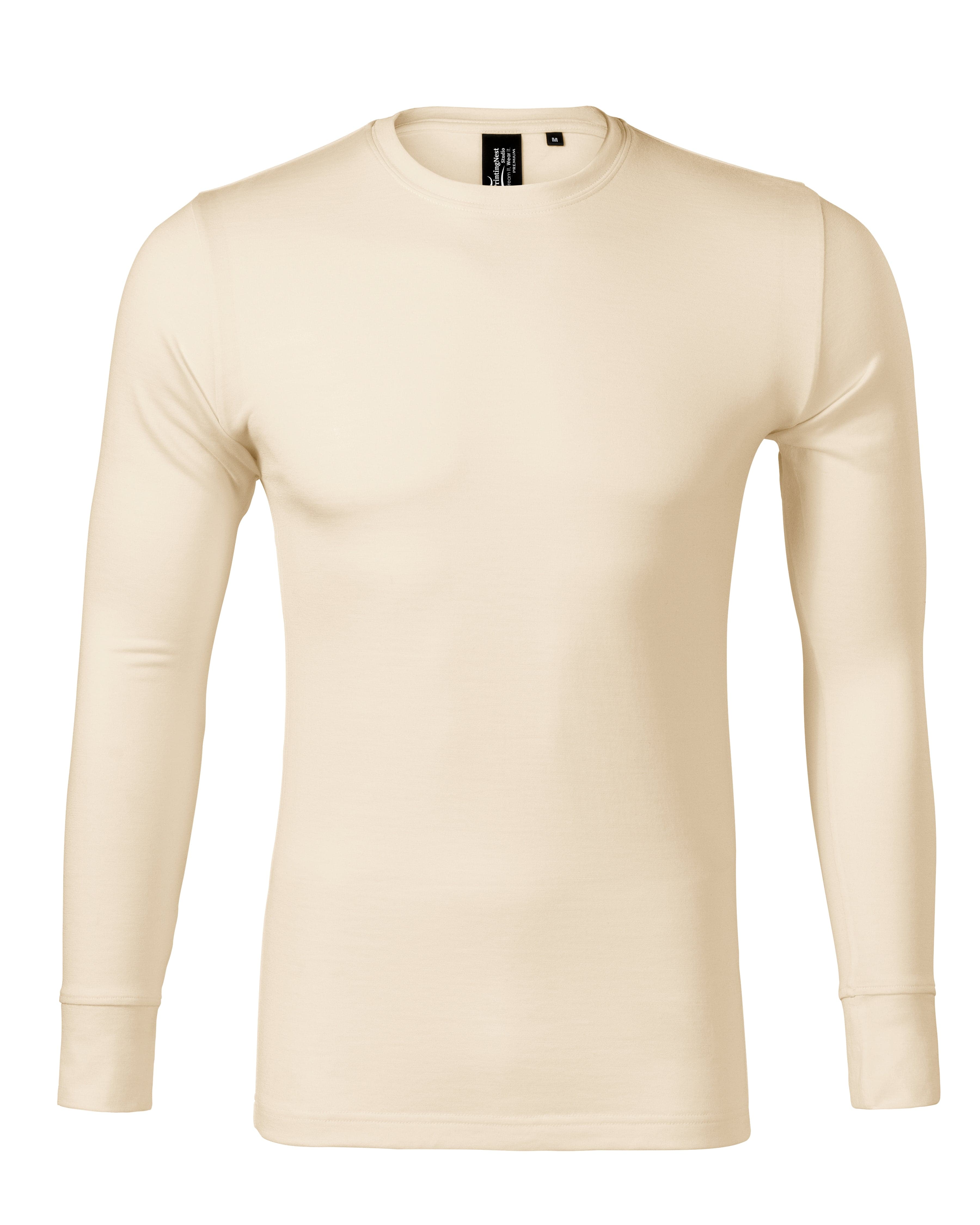 Steel Haven - T-Shirt Herren 100% Merinowolle (long sleeve) - 159 in Mandel