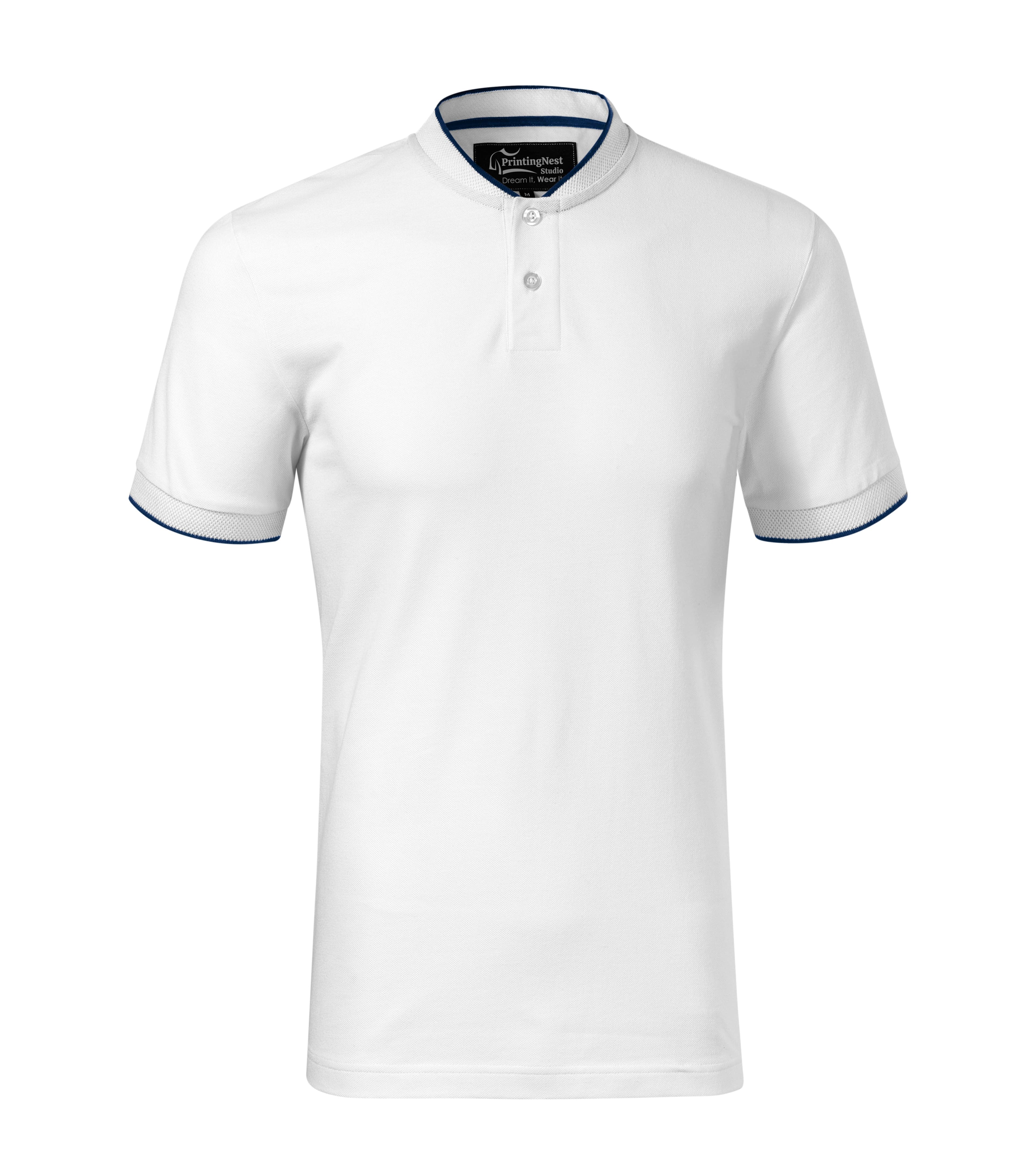 Drakon Sphere -Poloshirt Herren 100% Baumwolle, bomber collar- 273 in weiß