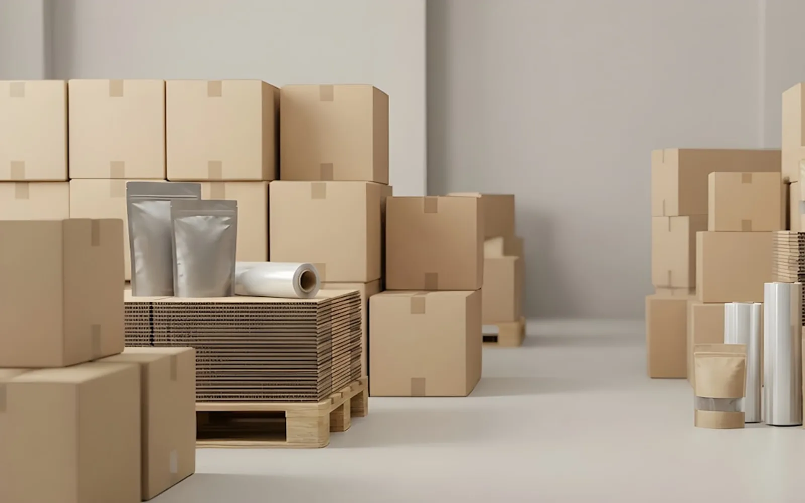 Verpackungs- und Lagerbedarf, der eine kontrollierte Wareneinführung darstellt