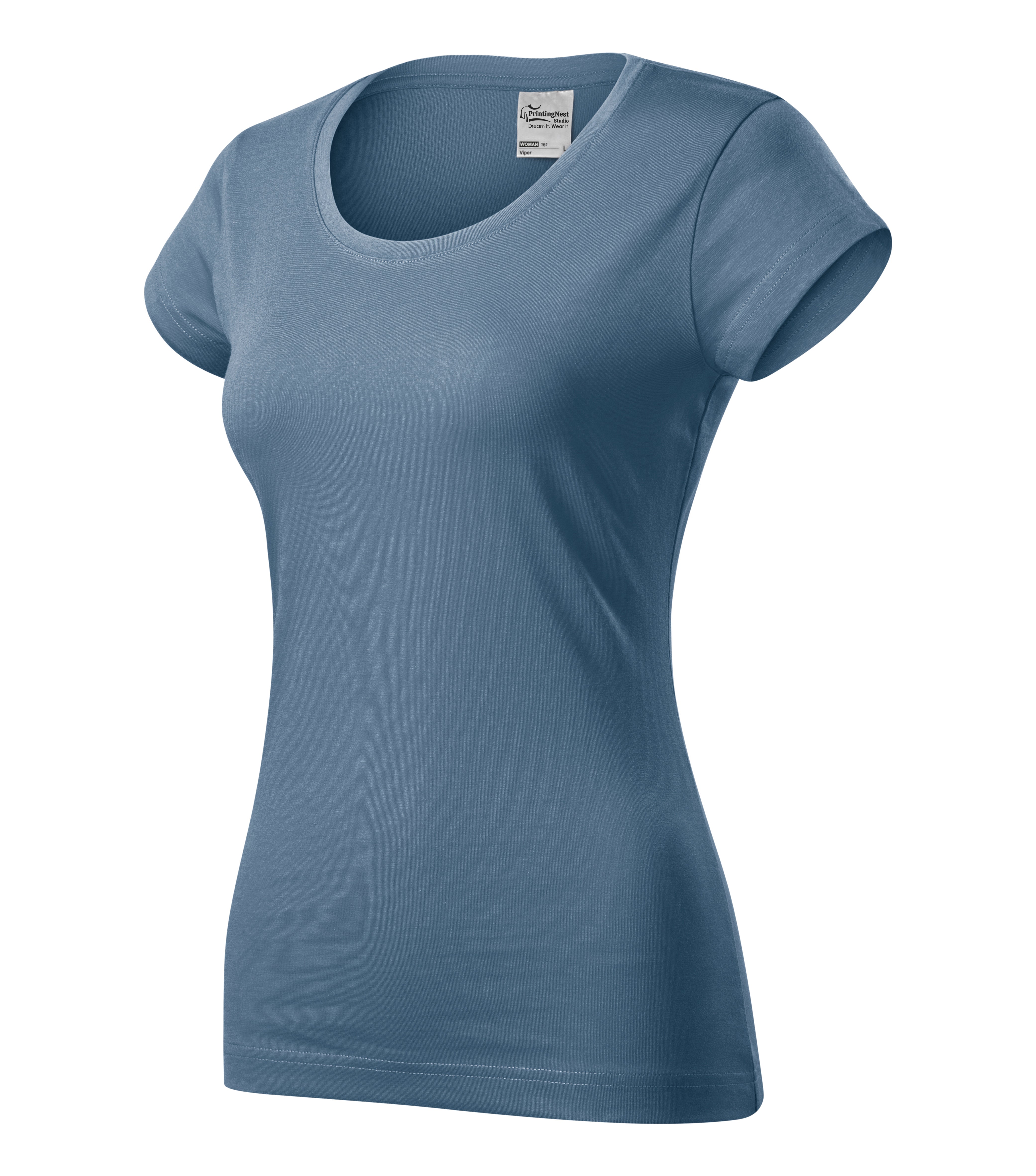 Velvet Horizon - T-Shirt women‘s 100% Baumwolle - 161, Denim, Größe XS